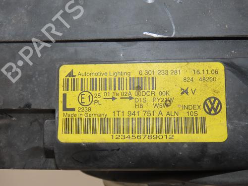Used Left headlight VW TOURAN (1T1, 1T2) 2.0 TDI 16V (140 hp) 25779176