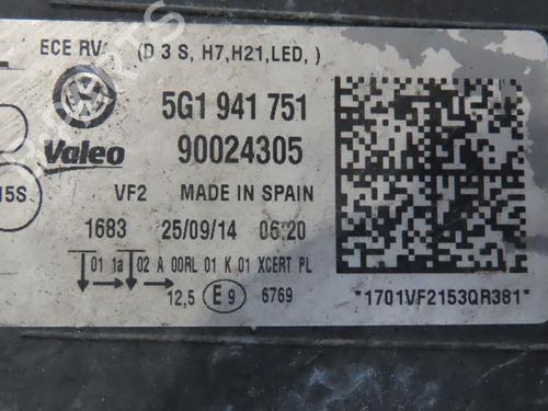 Left headlight VW GOLF VII (5G1, BQ1, BE1, BE2) 2.0 TDI | BP29469386C28 