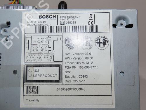 Radio ALFA ROMEO GIULIETTA (940_) 1.4 TB (940FXB1A, 940FXB11) | BP23161601E6