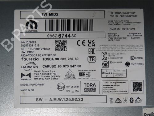 Radio PEUGEOT 2008 II (UD_, US_, UY_, UJ_, UR_, UC_) 1.2 PureTech 130 (USHNS, URHNS) | BP31634583E6 