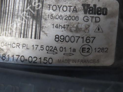 Faro izquierdo TOYOTA COROLLA (_E12_) 1.6 VVT-i (ZZE121_, ZZE121R) (110 hp) 29155916