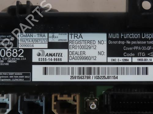 Display RENAULT CAPTUR I (J5_, H5_) 1.5 dCi 90 (J5N4, J5M5, J5MW, J5M6, J5AL, J5AJ) (90 hp) 26917279