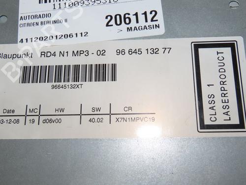 Radio CITROËN BERLINGO MULTISPACE (B9) 1.6 HDi 90 | BP23563423E6