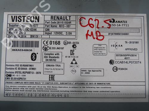 Radio RENAULT TWINGO III (BCM_, BCA_) 1.0 SCe 70 | BP37062197E6 - Image 4