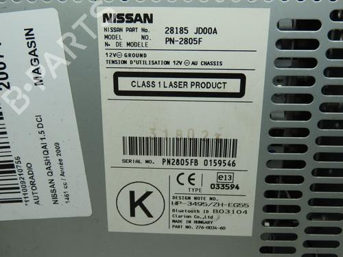 Radio NISSAN QASHQAI / QASHQAI +2 I (J10, NJ10, JJ10E) 1.5 dCi | BP17382319E6 