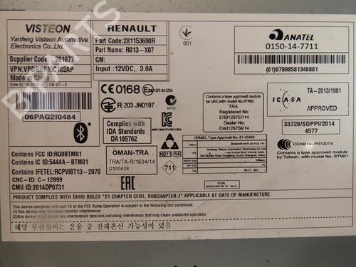 Used Radio RENAULT TWINGO III (BCM_, BCA_) 1.0 SCe 70 (71 hp) 17382316