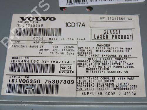 Radio VOLVO S40 II (544) 1.6 D | BP24487899E6 