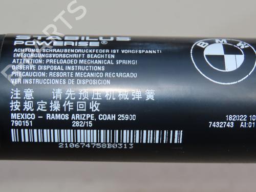 Used Tailgate lift support BMW X3 (F25) xDrive 20 d (190 hp) 24489405