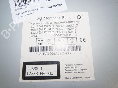 Radio MERCEDES-BENZ C-CLASS T-Model (S204) C 180 CDI (204.200) | BP16356062E6 