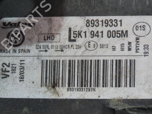 Venstre forlygte VW GOLF VI (5K1) 1.4 (80 hp) 27373501
