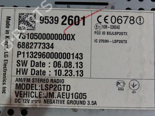 Radio CHEVROLET CRUZE Hatchback (J305) 1.7 TD | BP29469312E6 
