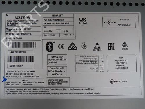 Radio RENAULT EXPRESS Box Body/MPV 1.5 Blue dCi 95 (F6AB) | BP30048051E6 