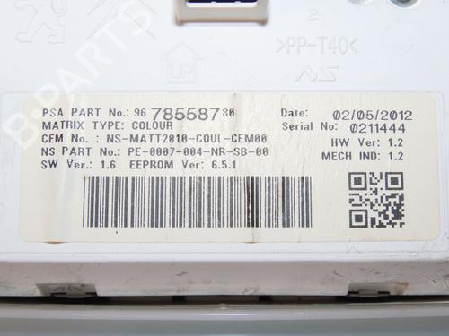 Instrument cluster PEUGEOT 208 I (CA_, CC_) 1.4 HDi | BP19162430C47 