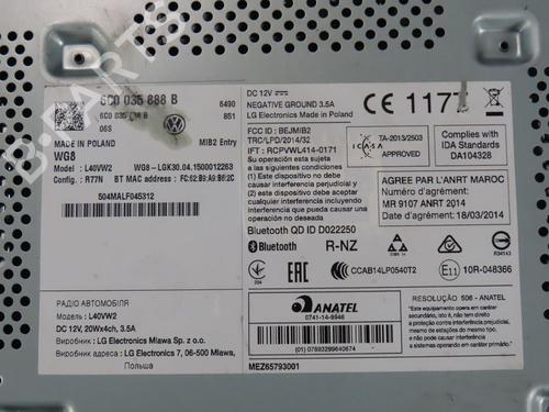 Bilradio VW POLO V (6R1, 6C1) 1.0 | BP30955598E6