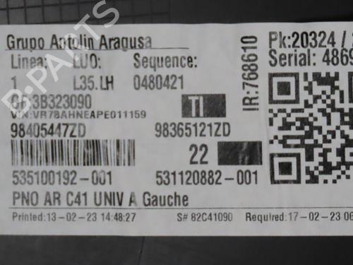 Rear left panel CITROËN C4 III (BA_, BB_, BC_) 1.5 BlueHDi 130 (BBYHZB) | BP27602883C60