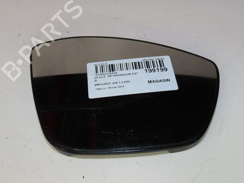Used Right mirror glass PEUGEOT 208 I (CA_, CC_) 1.6 HDi (92 hp) 17731429