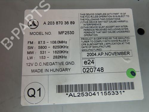 Used Radio MERCEDES-BENZ C-CLASS (W203) C 270 CDI (203.016) (170 hp) 17453336