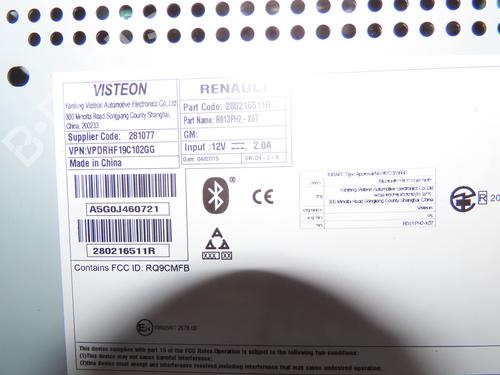 Radio RENAULT TWINGO III (BCM_, BCA_) 1.0 SCe 65 (BCMJ) | BP20162857E6 