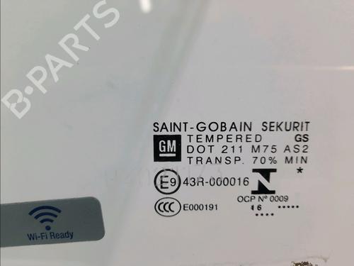 Used Front left door window OPEL MOKKA / MOKKA X (J13) 1.4 (_76) (140 hp) 14961687