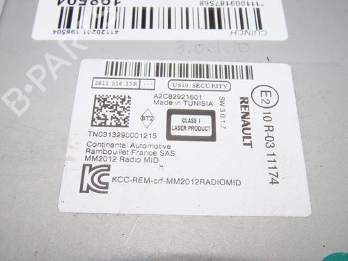 Radio RENAULT KOLEOS I (HY_) 2.0 dCi 4x4 (HY0B) | BP16671257E6 