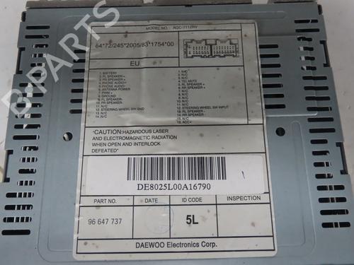 Radio CHEVROLET AVEO / KALOS Hatchback (T250, T255) 1.4 | BP31055419E6