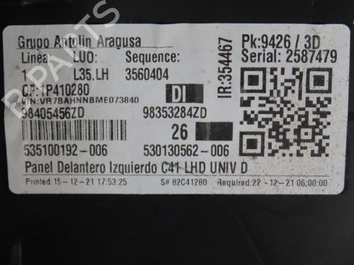 Used Front left panel CITROËN C4 III (BA_, BB_, BC_) 1.2 PureTech 155 (BAHNNB, BAHNJD) (155 hp) 27581169