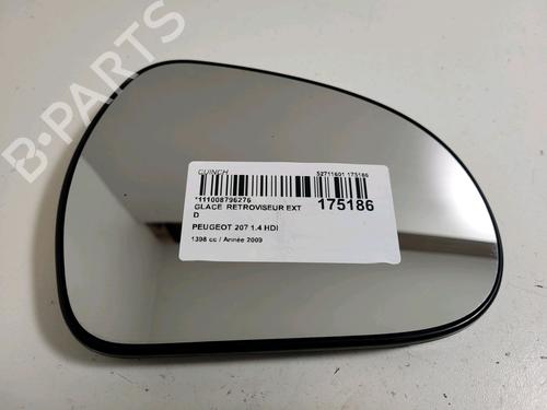 Used Right mirror glass PEUGEOT 207 (WA_, WC_) 1.4 HDi (68 hp) 14897851