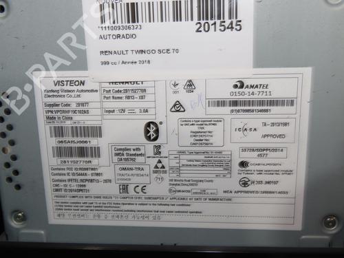 Radio RENAULT TWINGO III (BCM_, BCA_) 1.0 SCe 70 | BP19653453E6