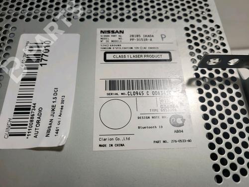 Radio NISSAN JUKE (F15) 1.5 dCi | BP9416281E6 