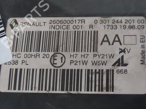 Used Left headlight RENAULT MEGANE III Hatchback (BZ0/1_, B3_) 1.4 TCe (BZ0F, BZ1V) (131 hp) 27216032