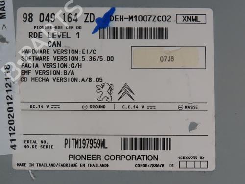 Radio PEUGEOT 208 I (CA_, CC_) 1.2 VTi 68 / PureTech 68 | BP29196333E6 