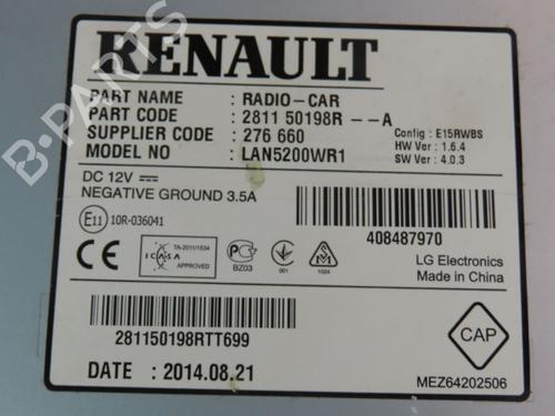 Used Radio RENAULT CAPTUR I (J5_, H5_) 1.5 dCi 90 (J5N4, J5M5, J5MW, J5M6, J5AL, J5AJ) (90 hp) 28330926
