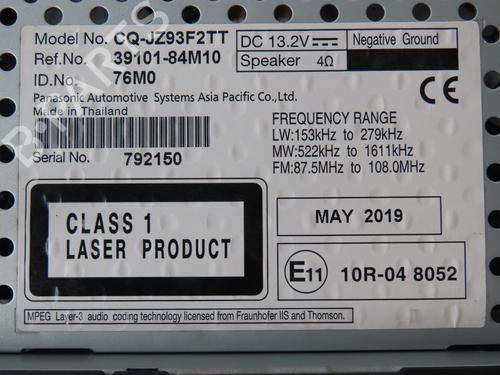 Radio SUZUKI CELERIO (LF) 1.0 (AVK310) | BP38410414E6 - Image 3