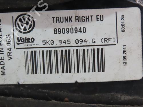 Used Right tailgate light VW GOLF VI (5K1) 1.6 TDI (105 hp) 25859674