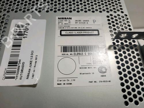 Used Radio NISSAN JUKE (F15) 1.5 dCi (110 hp) 9416281