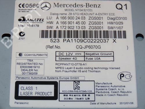 Radio MERCEDES-BENZ M-CLASS (W166) ML 250 CDI / BlueTEC 4-matic (166.004, 166.003) | BP29758789E6