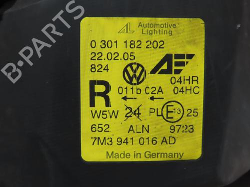 Used Right headlight VW SHARAN (7M8, 7M9, 7M6) 1.9 TDI (115 hp) 19133536