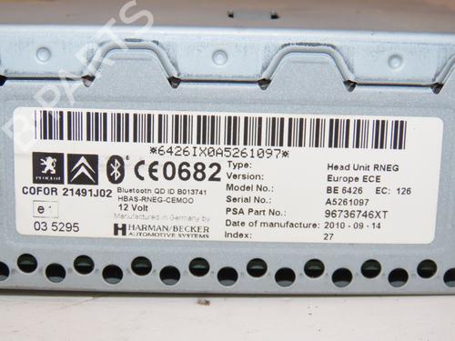 Radio CITROËN C3 II (SC_) 1.6 HDi | BP25207624E6 