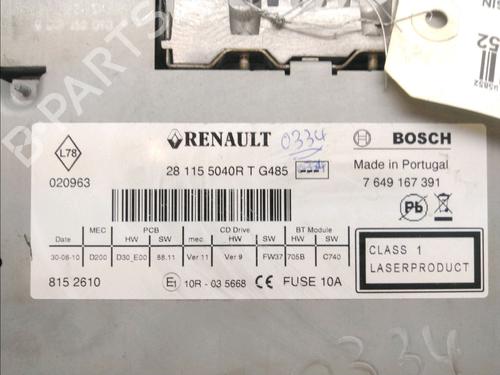 Used Radio RENAULT MEGANE III Hatchback (BZ0/1_, B3_) 1.5 dCi (BZ09, BZ0D, BZ1W, BZ29, BZ14) (110 hp) 15089704