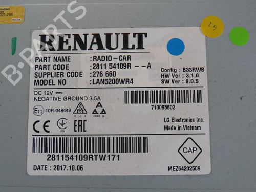 Bilradio RENAULT CAPTUR I (J5_, H5_) 1.5 dCi 90 (J5N4, J5M5, J5MW, J5M6, J5AL, J5AJ) (90 hp) 31325394