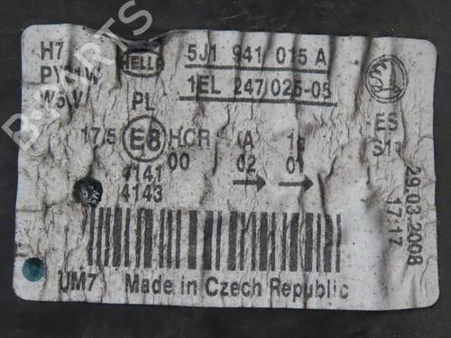 Used Left headlight SKODA FABIA II (542) 1.4 TDI (80 hp) 29344765