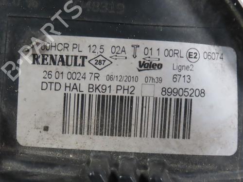 Used Right headlight RENAULT LAGUNA III (BT0/1) 1.5 dCi (BT00, BT0A, BT0T, BT1J) (110 hp) 27666377