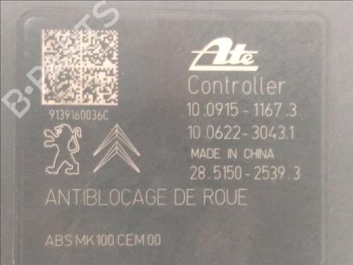 ABS pump CITROËN C3 II (SC_) 1.4 HDi 70 (SC8HZC, SC8HR0, SC8HP4) | BP17469912M43 
