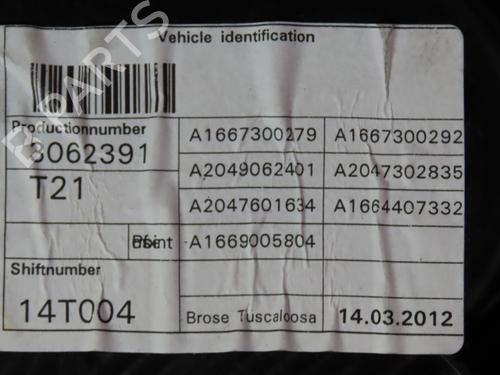 Used Rear right window mechanism MERCEDES-BENZ M-CLASS (W166) ML 250 CDI / BlueTEC 4-matic (166.004, 166.003) (204 hp) 29758849