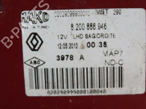 Used Right taillight RENAULT CLIO III (BR0/1, CR0/1) 1.5 dCi (75 hp) 27551317