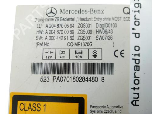 Radio MERCEDES-BENZ C-CLASS (W204)  | BP25059000E6 