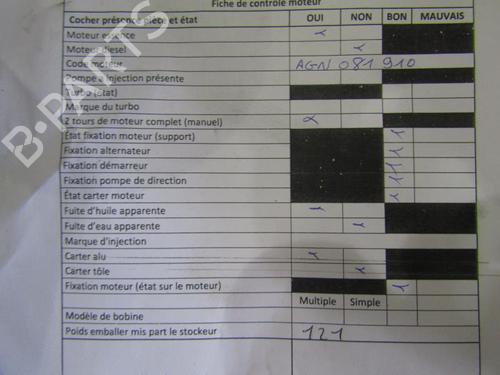 Used Engine Engine AUDI A3 (8L1) 1.8 (125 hp) 25090988 25090988