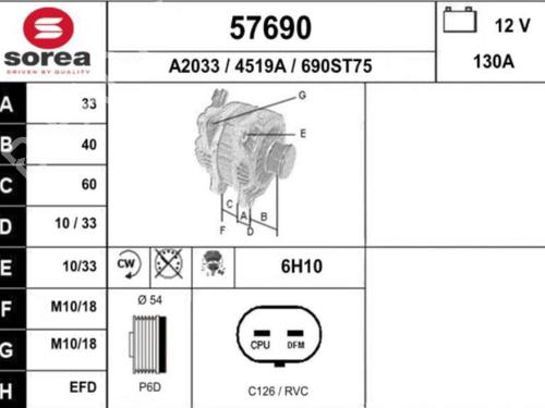 Alternator CHEVROLET AVEO Saloon (T300) 1.2 | BP25078290M7 - Image 6