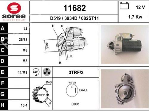 Starter FIAT PUNTO (176_) 1.7 TD | BP25103606M8 