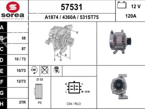 Used Alternator Alternator JAGUAR S-TYPE II (X200) 3.0 V6 (238 hp) 25114610 25114610